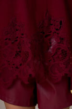 MAGLIA PULL BORDEAUX MACRAME’ No Secrets
