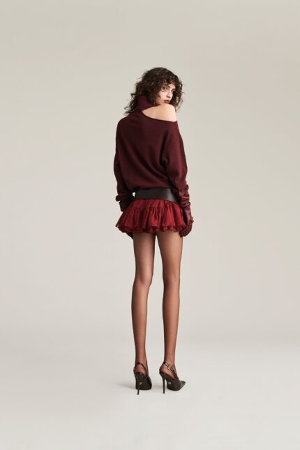 MAGLIA PULL CUT OUT BORDEAUX ASYMMETRIC VIVIEN Aniye By