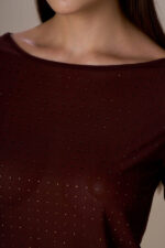 MAGLIA STRASS BORDEAUX No Segrets