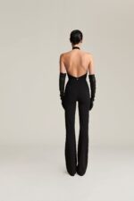 TUTA INTERA NERA JABOT JUMPSUIT SIENNA Aniye By