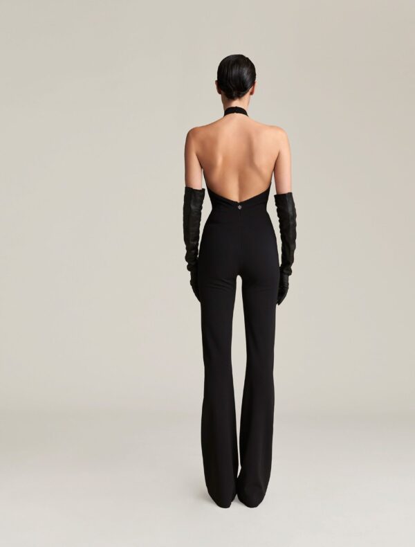 TUTA INTERA NERA JABOT JUMPSUIT SIENNA Aniye By