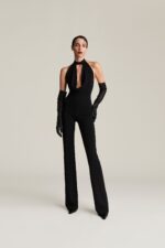 TUTA INTERA NERA JABOT JUMPSUIT SIENNA Aniye By