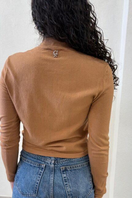 MAGLIA LUPETTO CUT OUT CAMMELLO Denny Rose