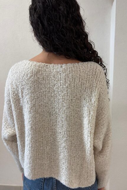 MAGLIA PULL LATTE CUORE NERO Denny Rose