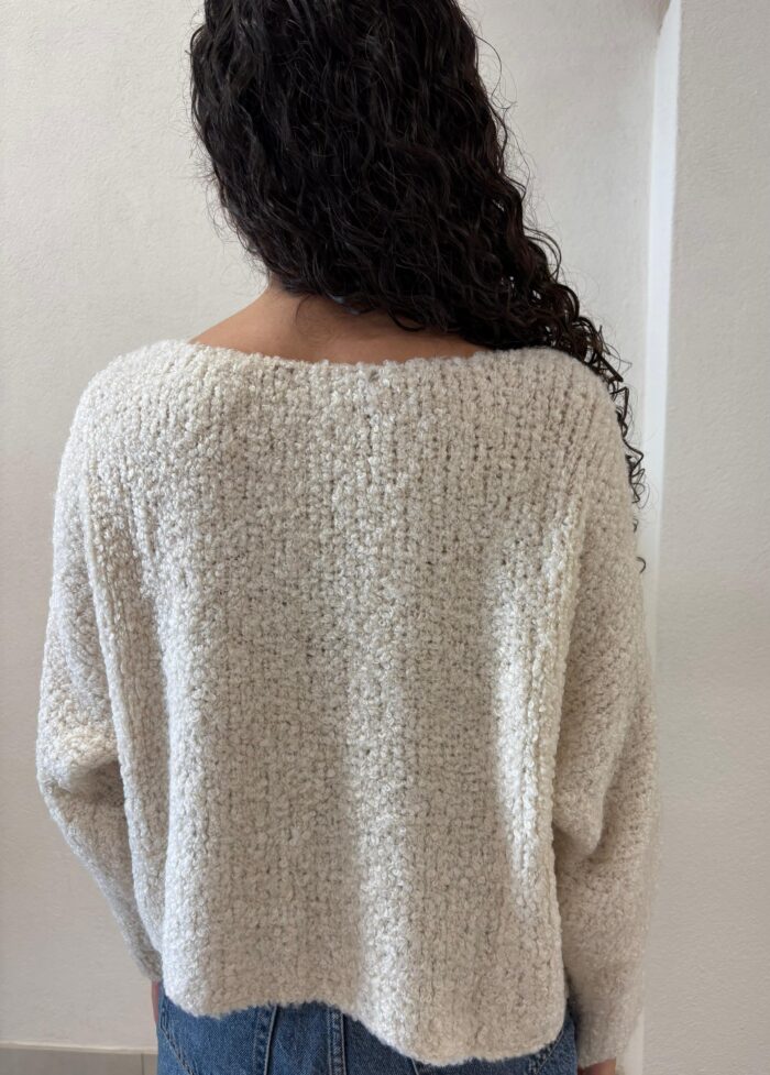MAGLIA PULL LATTE CUORE NERO Denny Rose