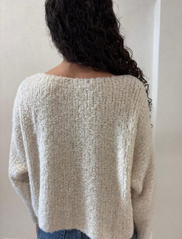 MAGLIA PULL LATTE CUORE NERO Denny Rose