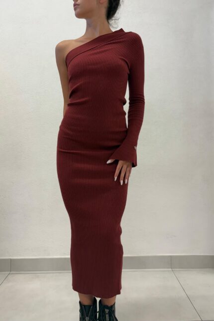 ABITO IN MAGLIA BORDEAUX LONG DRESS VICKI Aniye By