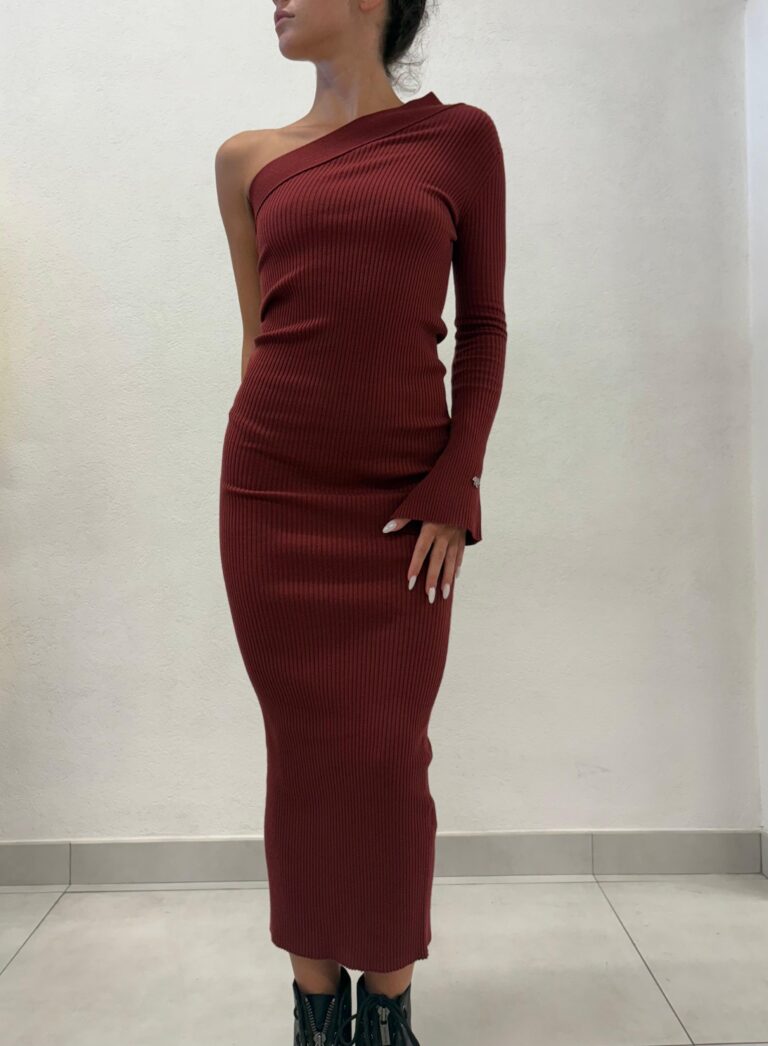 ABITO IN MAGLIA BORDEAUX LONG DRESS VICKI Aniye By
