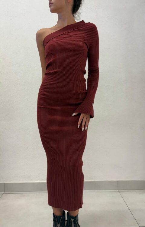 ABITO IN MAGLIA BORDEAUX LONG DRESS VICKI Aniye By