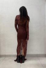 ABITO IN PIZZO BORDEAUX LONG DRESS ODETTE Aniye