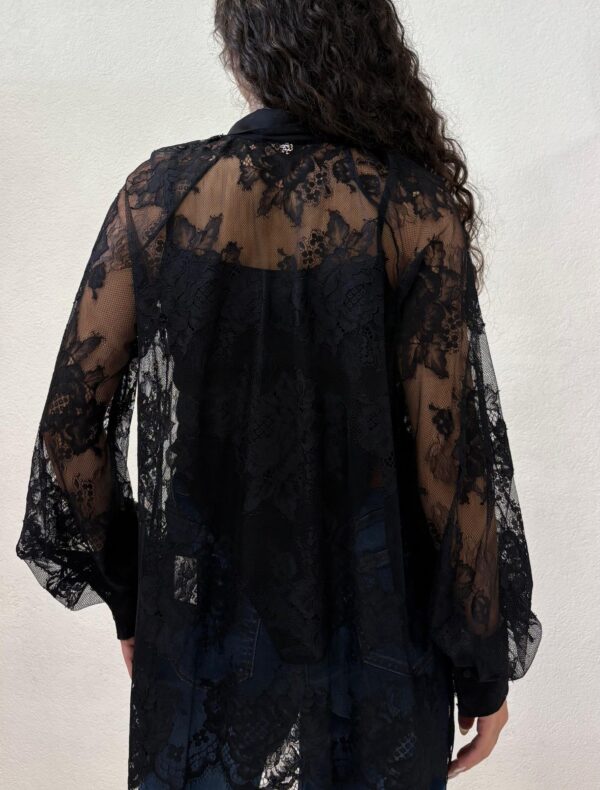 CAMICIA IN PIZZO NERO CHEMISETTE LACE Aniye By