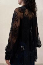 CAMICIA IN PIZZO NERO CHEMISETTE LACE Aniye By
