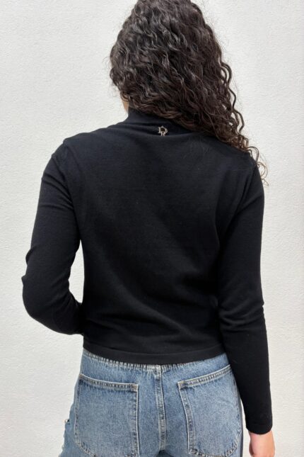 MAGLIA LUPETTO CUT OUT NERO Denny Rose