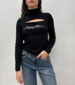 MAGLIA LUPETTO CUT OUT NERO Denny Rose