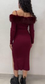 ABITO MIDI' BORDEAUX ECOPELLICCIA No Secrets