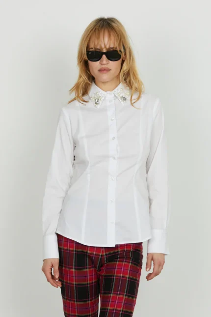 CAMICIA BIANCA STRECH PERLE YOH Relish