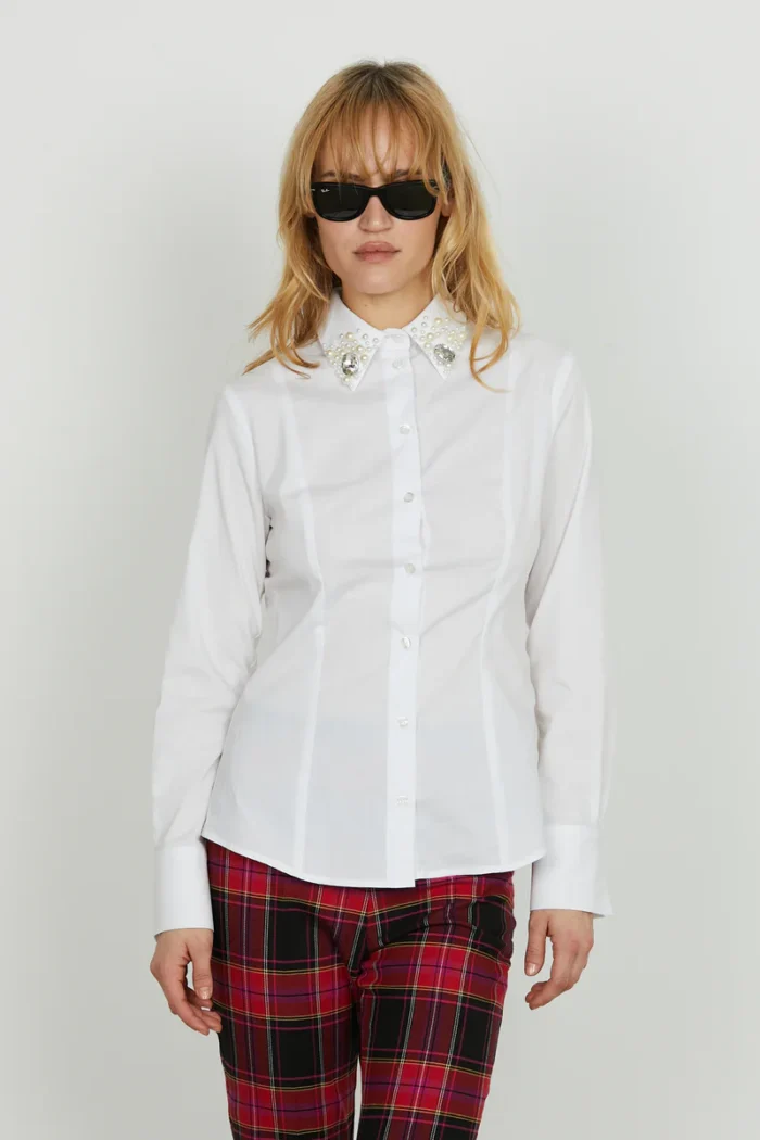 CAMICIA BIANCA STRECH PERLE YOH Relish