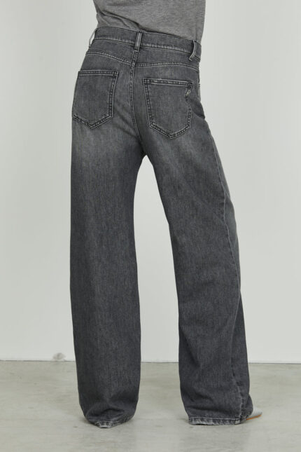 JEANS FLARE GRIGIO PERLE E STRASS GISELLE Relish