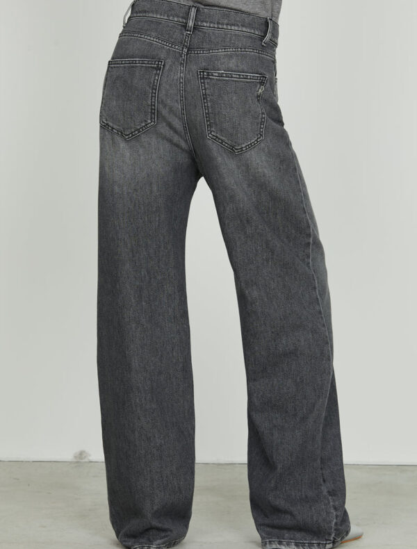 JEANS FLARE GRIGIO PERLE E STRASS GISELLE Relish