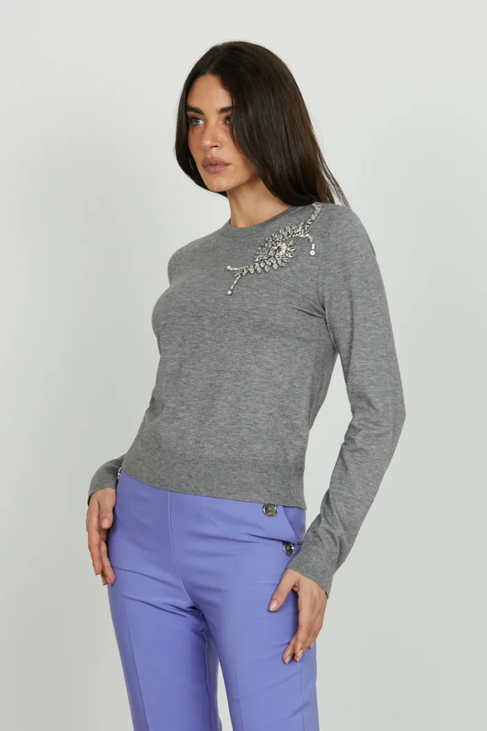MAGLIA PULL GIOIELLO GRIGIO CRETAS Relish