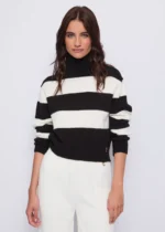 PULL RIGHE BIANCO E NERO Denny Rose