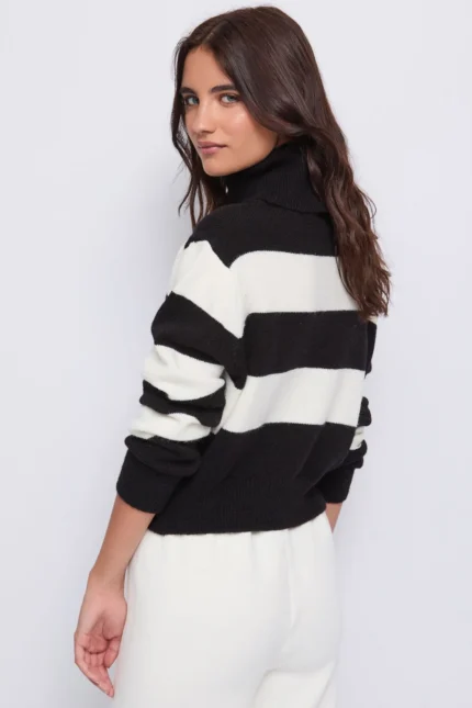 PULL RIGHE BIANCO E NERO Denny Rose
