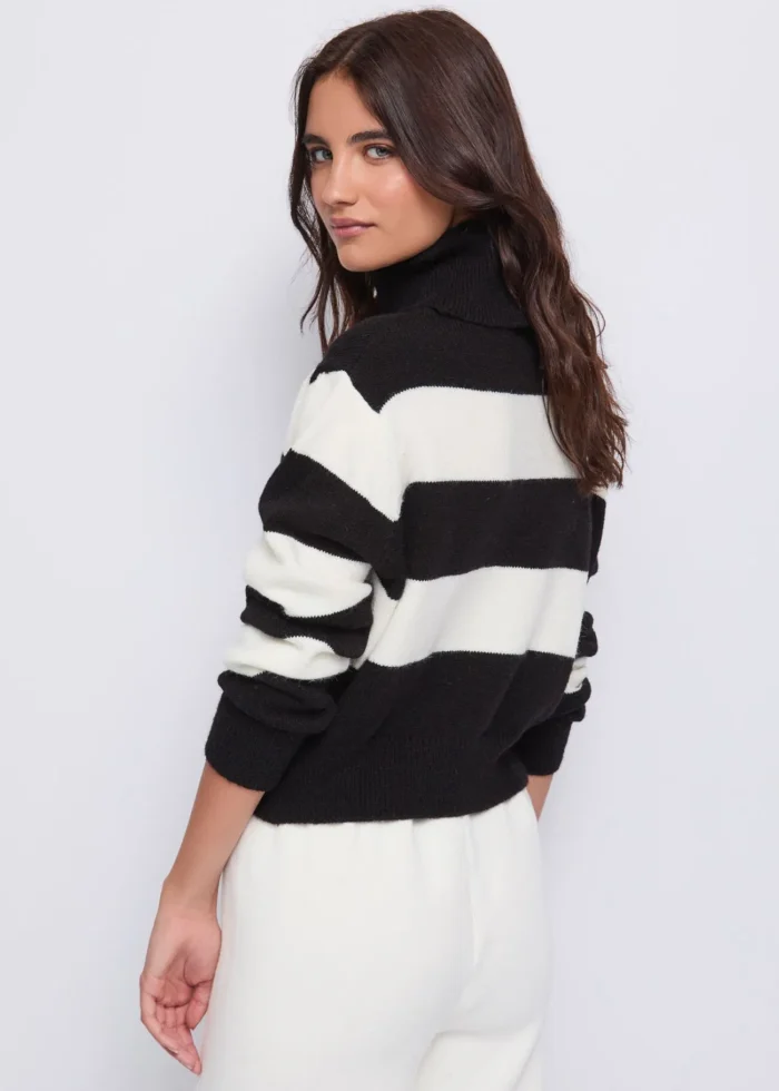 PULL RIGHE BIANCO E NERO Denny Rose