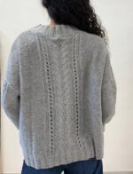 MAGLIA PULL GRIGIO TRECCE E STRASS SEFIRO Relish