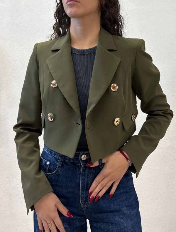 GIACCA BLAZER CROP MILITARE GAEL Relish