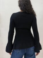 MAGLIA PULL NERO SVASATO Denny Rose