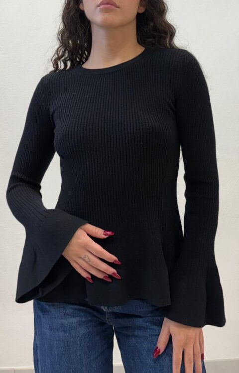 MAGLIA PULL NERO SVASATO Denny Rose