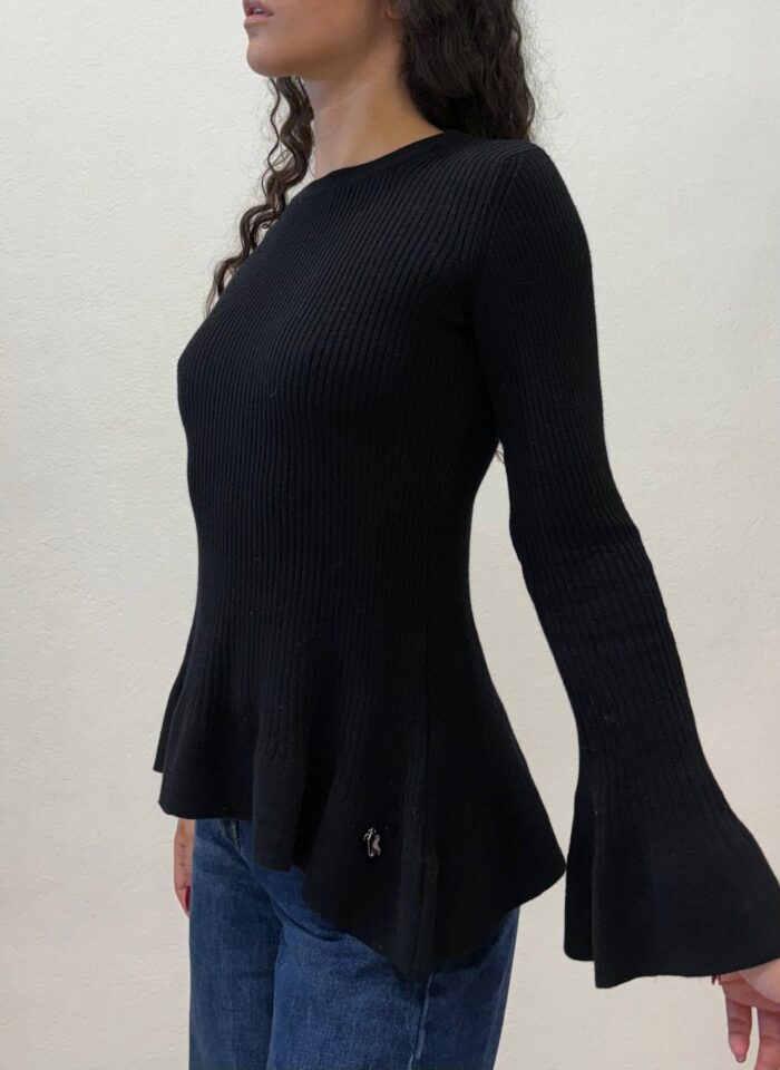 MAGLIA PULL NERO SVASATO Denny Rose