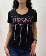 MAGLIA PULL NERO SVASATO Denny Rose