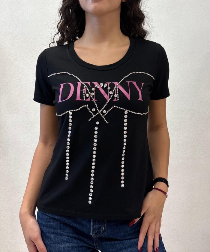 MAGLIA PULL NERO SVASATO Denny Rose