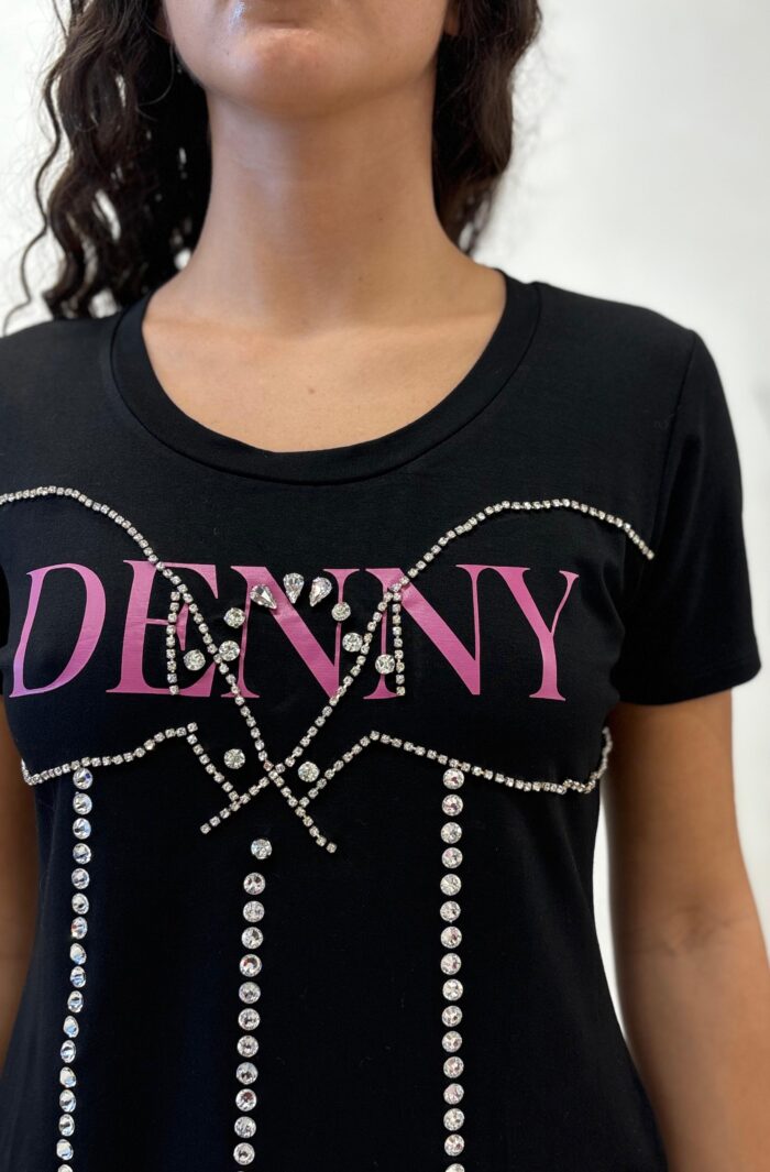 MAGLIA PULL NERO SVASATO Denny Rose