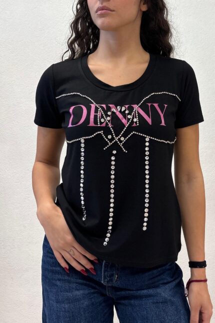 MAGLIA PULL NERO SVASATO Denny Rose