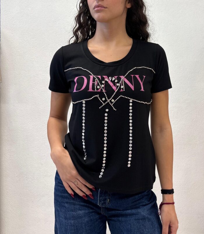 MAGLIA PULL NERO SVASATO Denny Rose