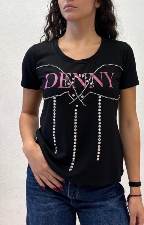 MAGLIA PULL NERO SVASATO Denny Rose