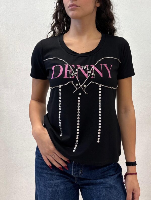 MAGLIA PULL NERO SVASATO Denny Rose