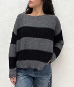 MAGLIA PULL GRIGIO A RIGHE LUREX CALIN Relish