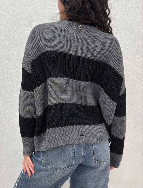 MAGLIA PULL GRIGIO A RIGHE LUREX CALIN Relish