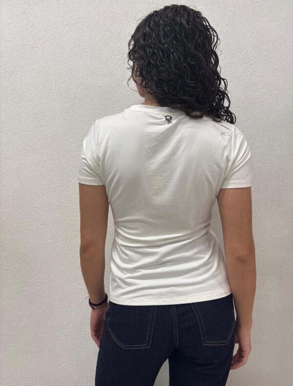 T-SHIRT BIANCA LOGO E STRASS Denny Rose