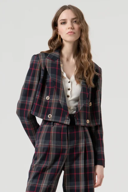 BLAZER CROP TARTAN Fracomina