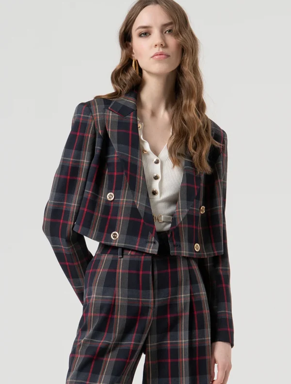 BLAZER CROP TARTAN Fracomina