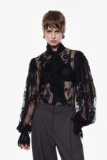 CAMICIA NERA IN PIZZO Imperial