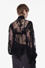 CAMICIA NERA IN PIZZO Imperial