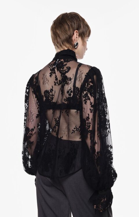 CAMICIA NERA IN PIZZO Imperial