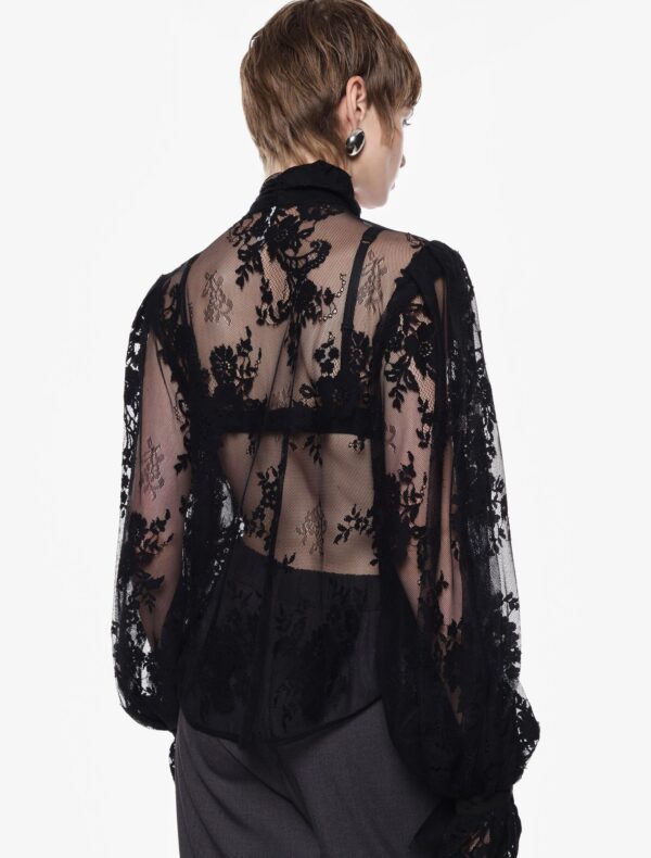 CAMICIA NERA IN PIZZO Imperial