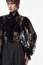 CAMICIA NERA IN PIZZO Imperial