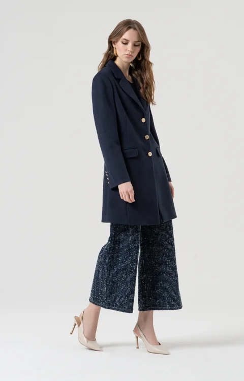 CAPPOTTO MONOPETTO BLU NAVY Fracomina